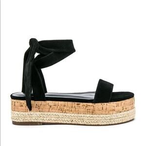 NEW House of Harlow 1960 X Revolve Joey Sandal in Black Women's Size 8